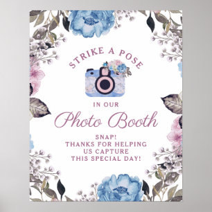 Parisian Charm Floral Photo Booth Wedding Sign