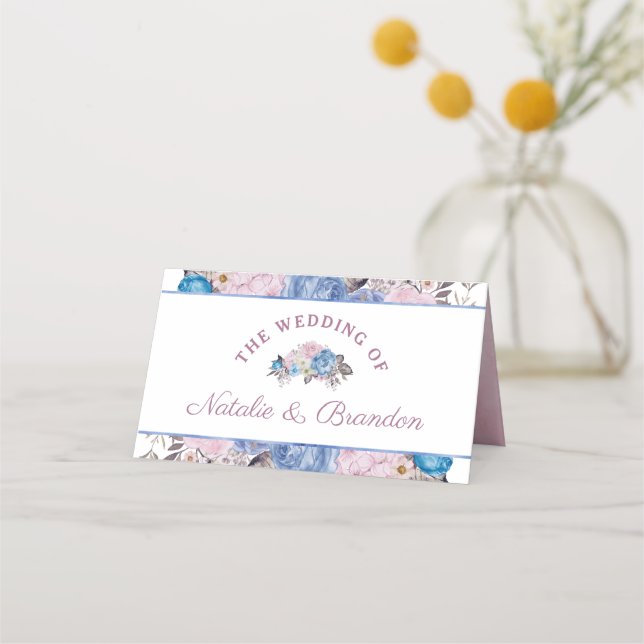 Parisian Charm Floral Reserved Seating Wedding Place Card (Back)