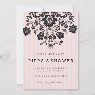 Parisian Chic Floral Shower Invitation