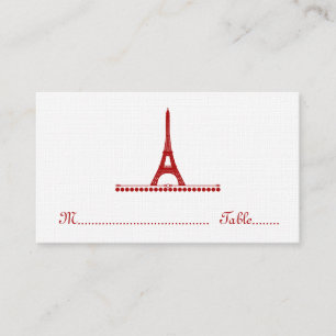 Parisian Chic Place Card, Red Place Card