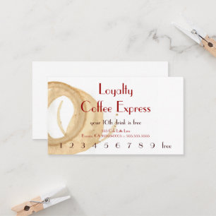 Parisian Coffee Stain Drink Punchcard Loyalty Card