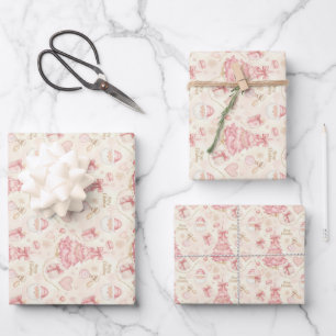 Parisian Coquette Christmas Wrapping Paper Sheet