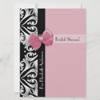 Parisian Damask Pink Ribbon Bridal Shower