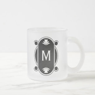 Parisian Deco Monogrammed Frosted Glass Coffee Mug