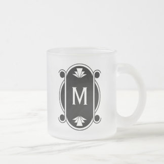 Parisian Deco Monogrammed Frosted Glass Coffee Mug