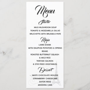 Parisian Doodles Menu