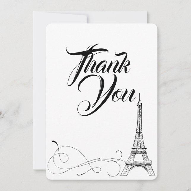 Parisian Doodles Thank You Card (Front)
