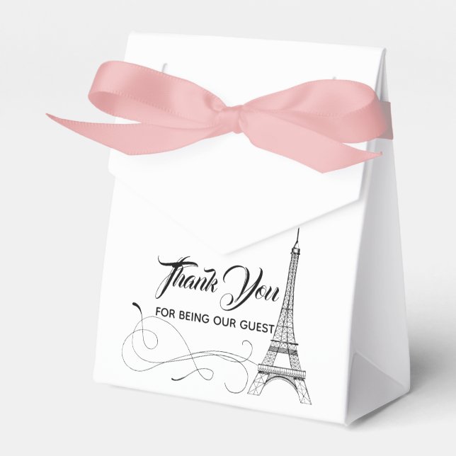 Parisian Doodles Wedding Favor Box (Front Side)
