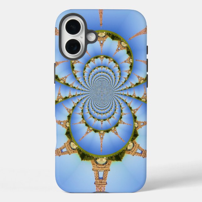 Parisian Dream | Eiffel Tower Kaleidoscope Blue Sk Case-Mate iPhone Case (Back)