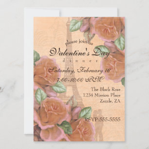 Parisian Dreams Vintage Valentine's Day Invitation