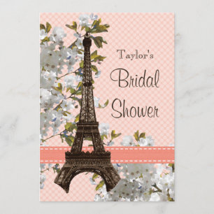 Parisian Eiffel Tower Bridal Shower Invitations