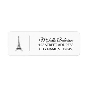 Parisian Eiffel Tower Paris French Return Address