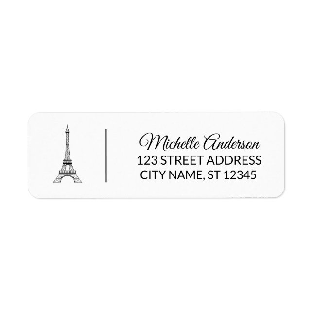 Parisian Eiffel Tower Paris French Return Address  (Front)