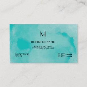 Parisian Elegant and Monogram Watercolor Business Card