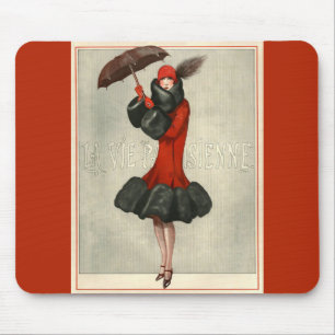 Parisian Fashion Illustration Mousepads