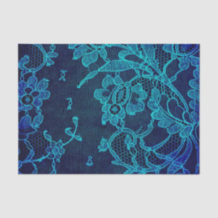 Parisian Feminine Victorian Gothic Navy Blue Lace Tissue Paper