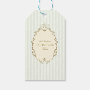 Parisian French Patisserie Vintage Party Green Gift Tags
