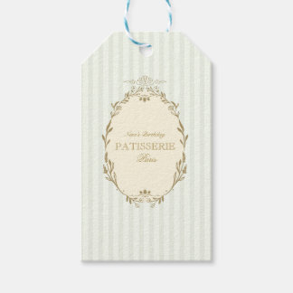 Parisian French Patisserie Vintage Party Green Gift Tags