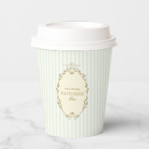 Parisian French Patisserie Vintage Party Green Paper Cups