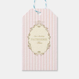 Parisian French Patisserie Vintage Party Pink  Gift Tags