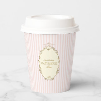 Parisian French Patisserie Vintage Party Pink Paper Cups