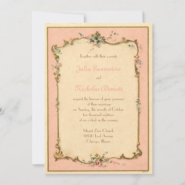 Parisian French Perfume Label Invitation (Front)