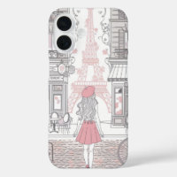 Parisian Girl – Cute Eiffel Tower & Café Street