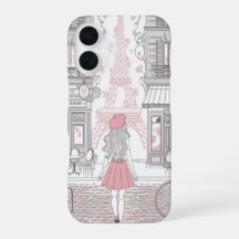 Parisian Girl – Cute Eiffel Tower & Café Street