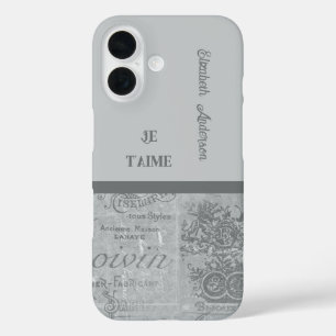Parisian in Love French Vintage Writing Paper iPhone 16 Case