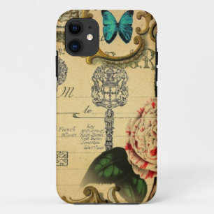 Parisian keys Vintage Camellia French Botanical iPhone 11 Case