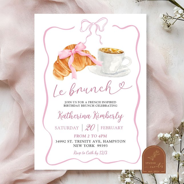 Parisian let's Brunch French Birthday Invitation (Creator Uploaded)