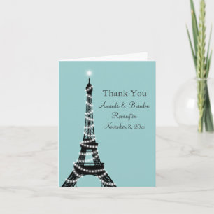 Parisian Lights Thank You Card (turquoise)