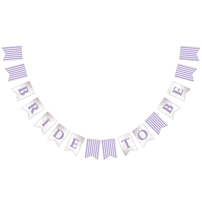 Parisian Lilac Stripe Bridal Shower Bunting (All)