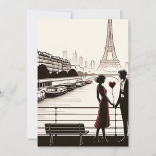 Parisian Love Whisper - Eiffel Tower Valentine's Holiday Card