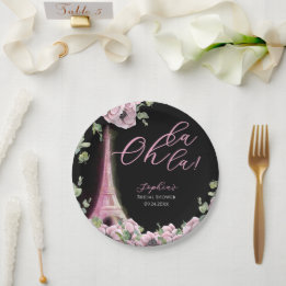Parisian Oh La La Bridal Shower Paper Plate
