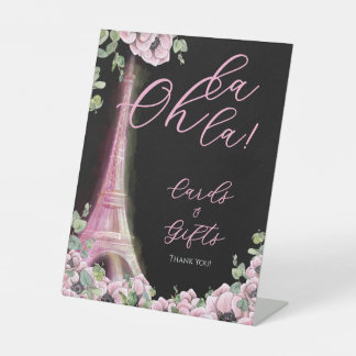 Parisian Oh La La Bridal Shower Pedestal Sign