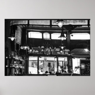 Parisian old cafe interior Poster