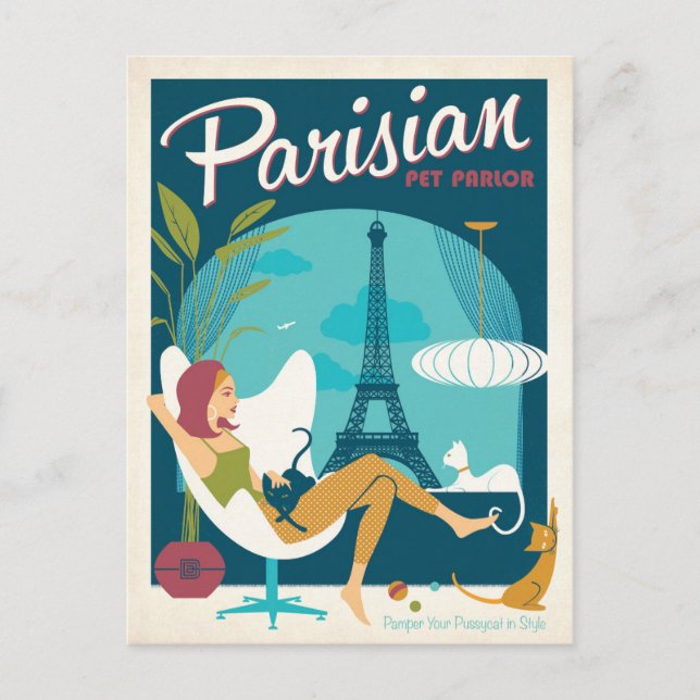 Parisian Pet Parlour Postcard (Front)