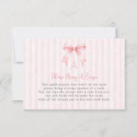 Parisian Pink Bow Bring a Recipe Enclosure Card