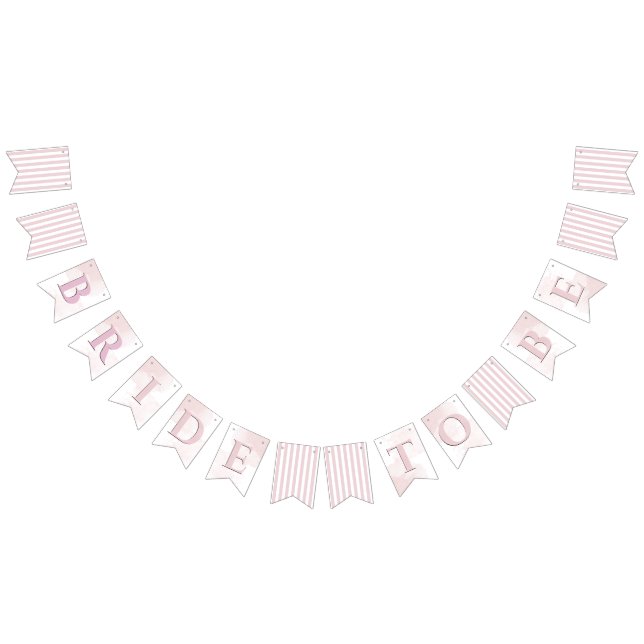 Parisian Pink Stripe Bridal Shower Bunting (All)