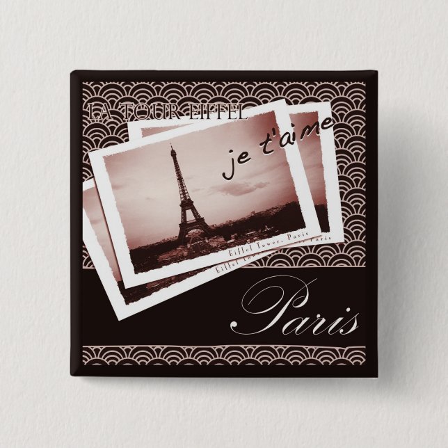 Parisian Postcards 15 Cm Square Badge (Front)