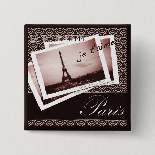 Parisian Postcards 15 Cm Square Badge