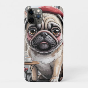 Parisian Pug at Sidewalk Cafe iPhone 11 Pro Case