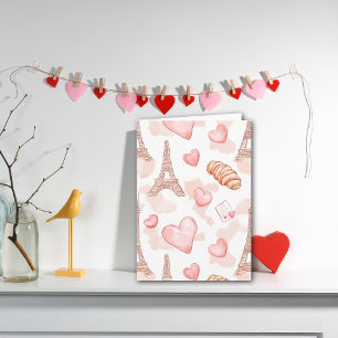 Parisian Romance Valentine Note Card