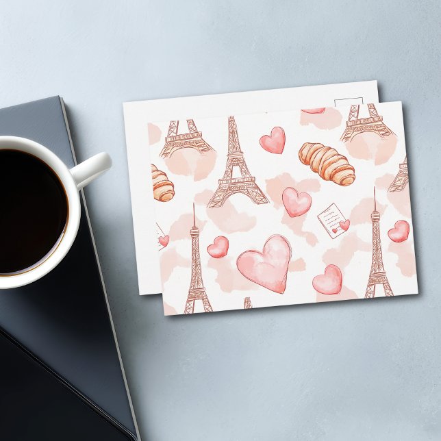 Parisian Romance Valentine Postcard (Creator Uploaded)