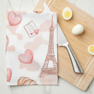 Parisian Romance Valentine Tea Towel