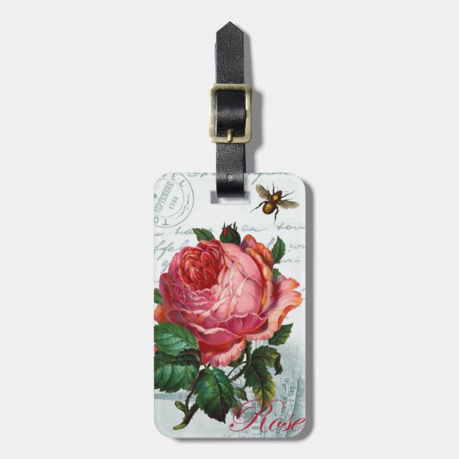 Parisian Rose Luggage Tag (Front Vertical)