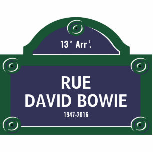 Parisian Rue Bowie Custom Paris Street Sign Photo Sculpture Magnet
