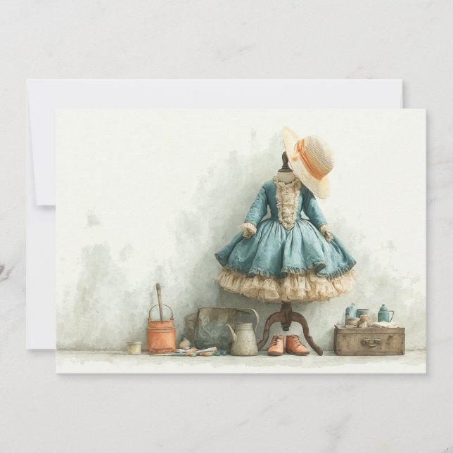 Parisian Ruffle Dress Writer’s Studio 1st birthday Invitation (Front)