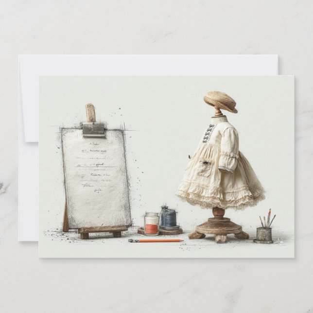 Parisian Ruffle Dress Writer’s Studio 1st birthday Invitation (Front)